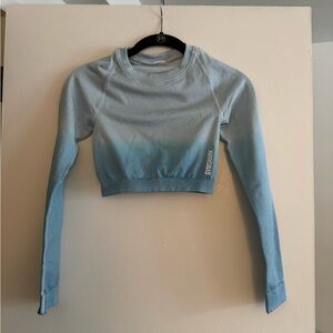 Gymshark Women's Ombre Blue Long Sleeve Crop Top